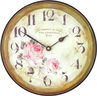 Floral Parisian wall clock - 25.5cm