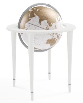 White lacquered / white and gold sphere