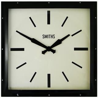 Horloge murale Smiths carrée noire- 41cm