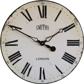 Horloge murale antique Smiths blanc - 50cm