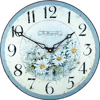 Horloge murale française marguerites - 36cm