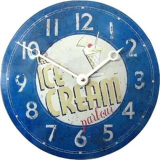 Convex Tin Clock, Ice Cream Parlour - 28cm Kitchen Clock