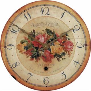 Bouquet' Emilie Rose Wall Clock - 34cm