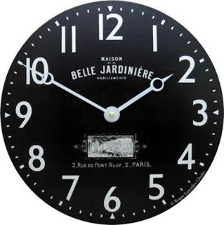 Convex Enamel Clock, Belle Jardinière - 28cm Retro French Wall Clock
