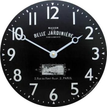 BROOKPACE LASCELLES Convex Enamel Clock, Belle Jardinière - 28cm Retro French Wall Clock