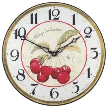BROOKPACE LASCELLES Red Cherries French Wall Clock - 36cm