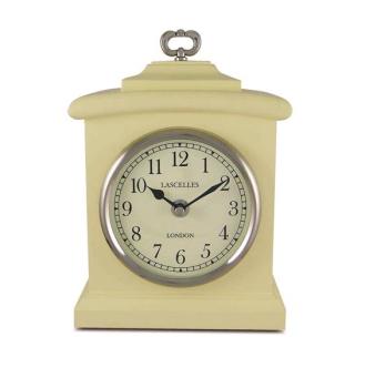 BROOKPACE LASCELLES                               Cream Wooden Mantel Clock - 22x19x6cm