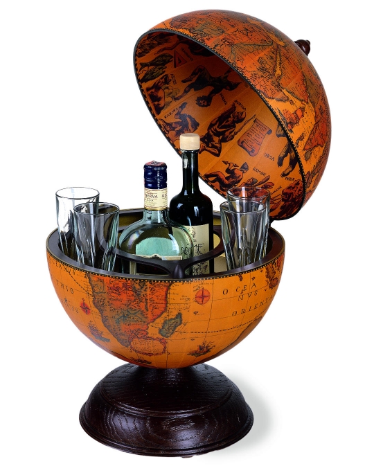ZOFFOLI Globe terrestre de table avec petit espace boissons - Classique