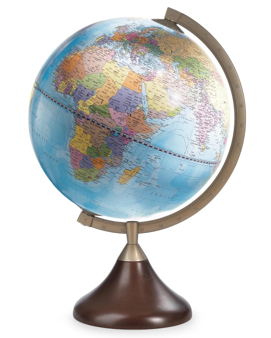 ZOFFOLI Globe terrestre didactique avec base en bois "Coronelli"