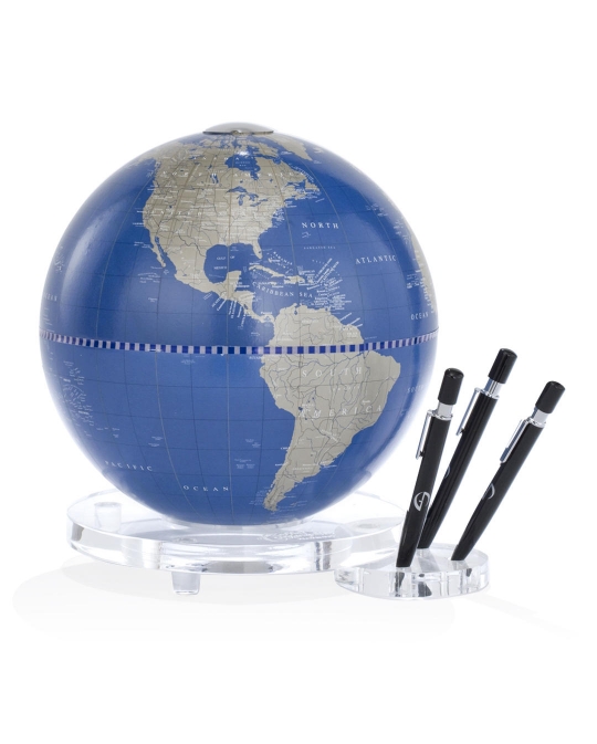 ZOFFOLI Globe terrestre  de table avec base porte plume en plexiglas - "Balance"