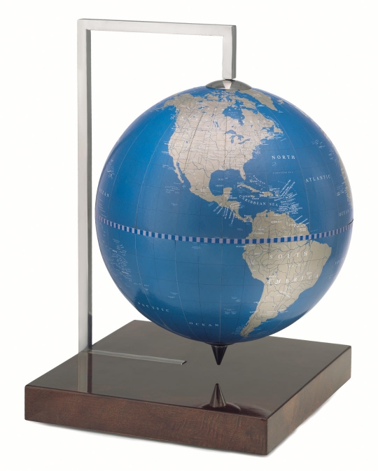 ZOFFOLI Desk globe on burl base - "Quadra"