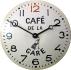 Convex Tin Clock, Café de la Gare Design - 28cm French Kitchen Clock
