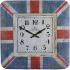 Square Tin Wall Clock, Union Jack Design - 31cm